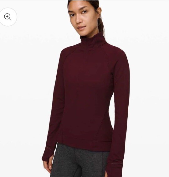 Lululemon Outrun the Elements Quarter Zip Maroon … - image 1