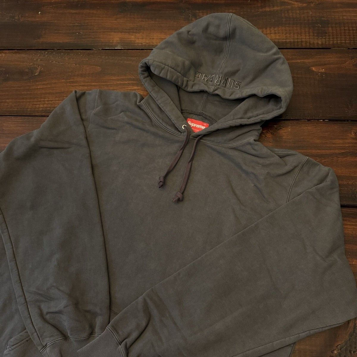 Supreme Overdyed Washed Black Hoodie Size Large RARE SS18 NEW | eBay