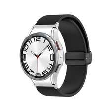Magnetic Carbon Fiber Silicone Band For Samsung Galaxy Watch 6 5 4 Classic 5 Pro