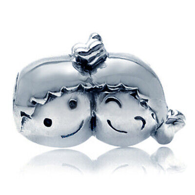 Sterling Silver 925 European Charm Girl and Boy Kids Bead