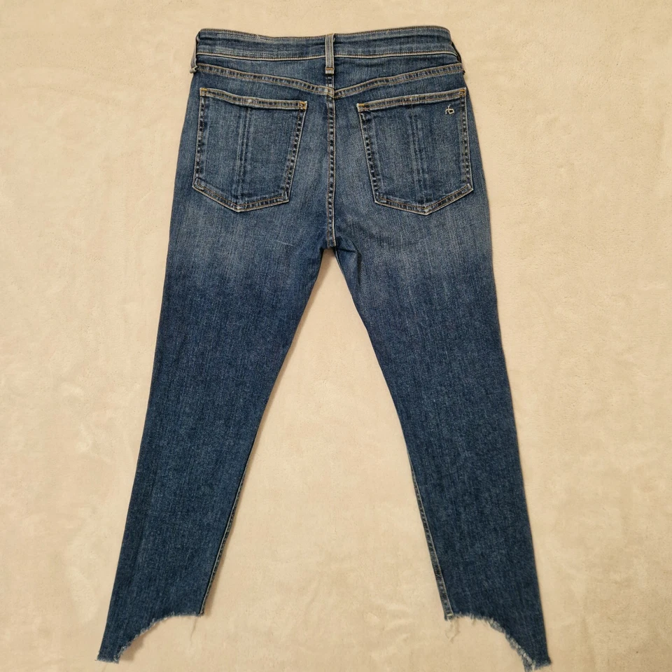 RAG & BONE Jeans Damen 29x26 Blau Cate Mid Rise Ankle Skinny Fray Step Hem - Bild 2 von 4