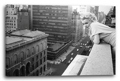 Lein-Wand-Bild: Marilyn Monroe Kult-Foto New York Manhattan retro vintage