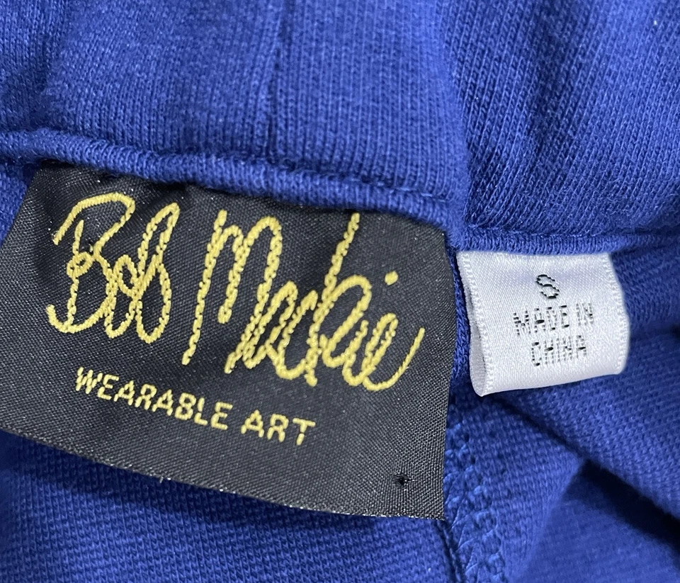 Bob Mackie Usable Art Pull On Azul Tejido Pantalones Cortos Cómodos Informales Talla S, Usados en Excelente Condición Foto 4 de 4
