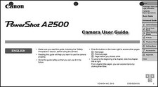Canon Powershot A2500 Digital Camera User Guide Instruction Manual