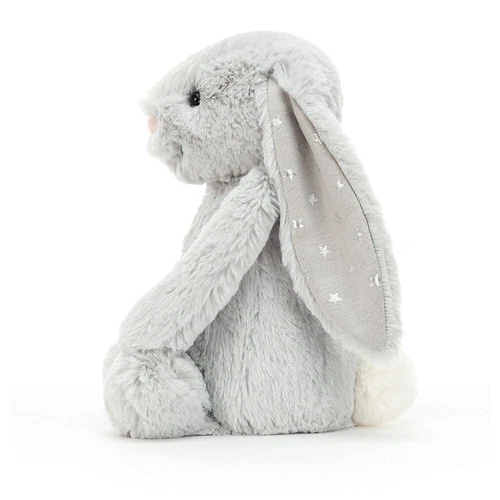 Jellycat Bashful Shimmer Bunny. Grey. Stars - Picture 2 of 8