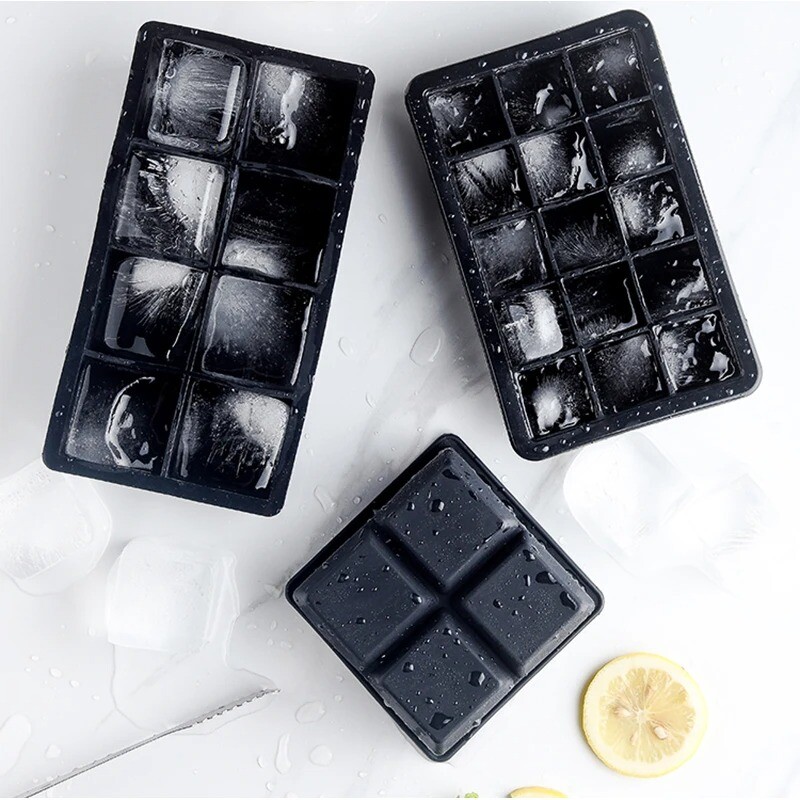 4/6/8/15/24/37 Grid Ice Cube Tray Mold Large Food Grade Silicone DIY ...