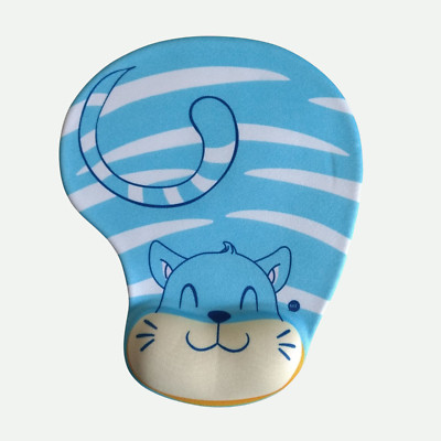 Ergonomisches Mauspad. Katze blau-weiß gestreift. 19 x 23 x 2,3 cm
