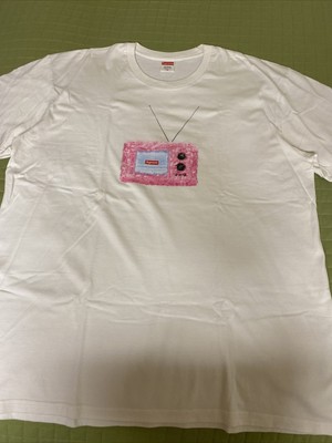supreme tv tee white