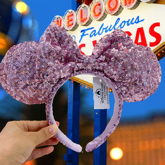Disney Minnie Mouse NWT Gift Ears Headband Pink Sequins Bow 
