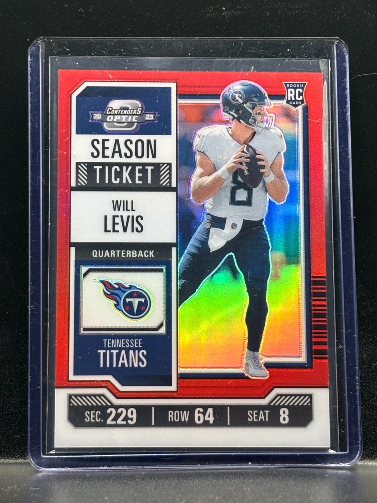 Will Levis 2023 Contenders Optic RED PRIZM RC #'d /175 No. 56 Rookie
