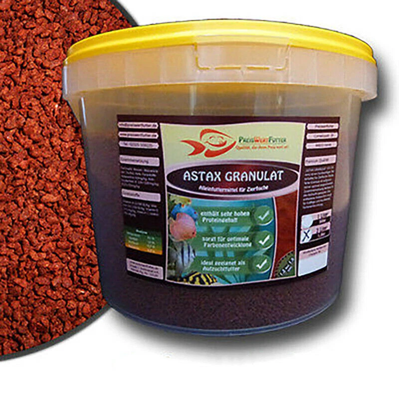 Astax Granulat grob 3 L Eimer 1,5 kg Futter Cichlid Astaxanthin Fisch Aquarium