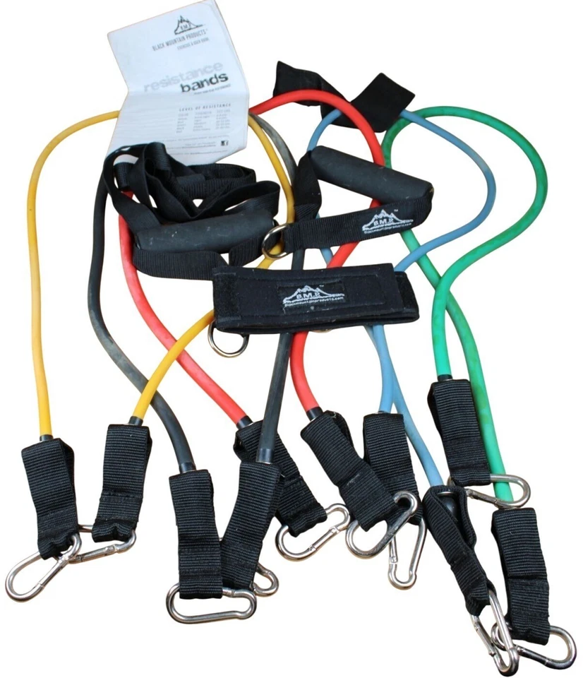 Juego de ejercicios bandas de resistencia Black Mountain Products con asas y bolsa de transporte Foto 2 de 4
