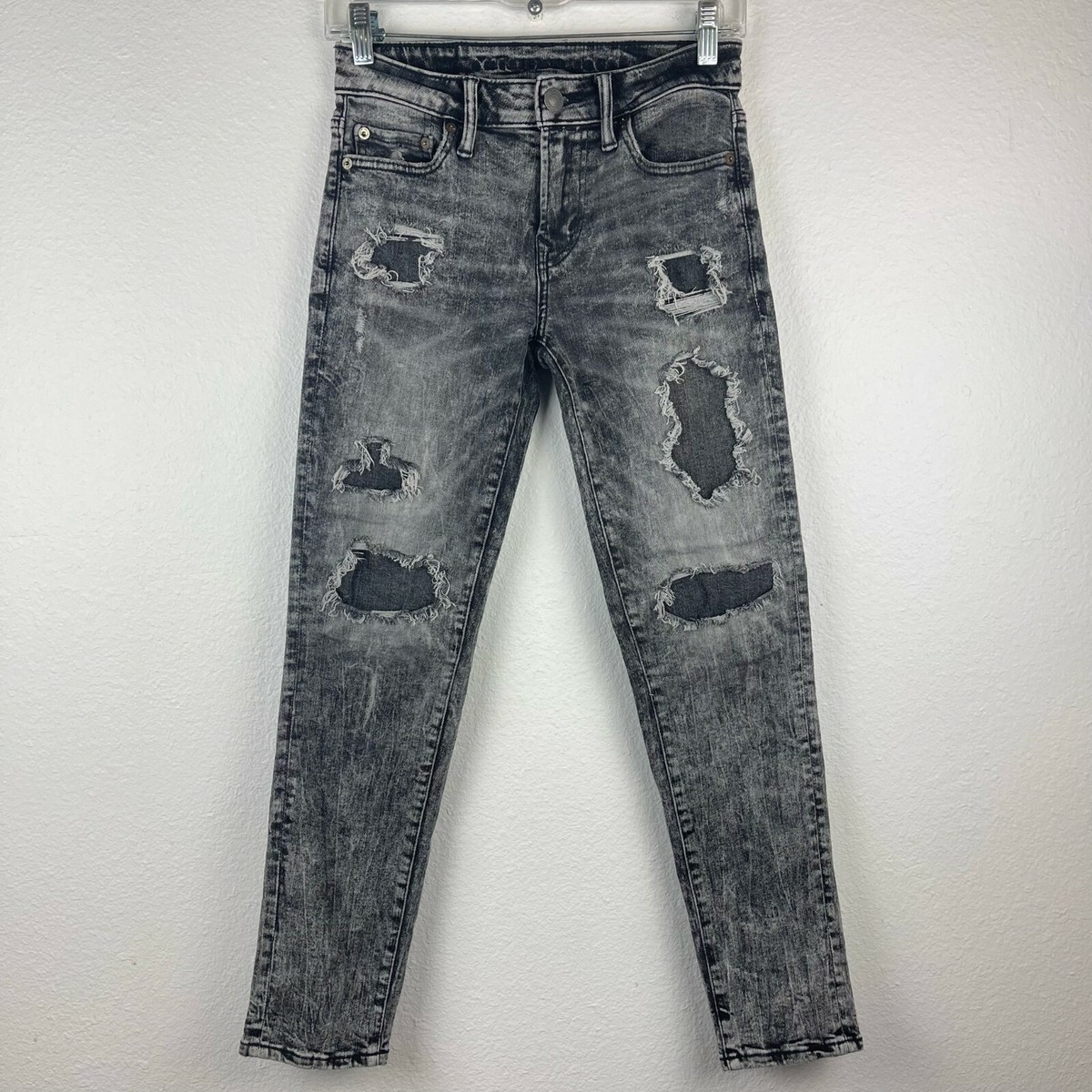 American Eagle Next Level Flex Jeans Mens 26 x 28 Distressed Acid