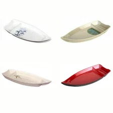 10 Pieces JapanBargain Brand Melamine Sushi Boat Serving Plate 10x4.5 inches