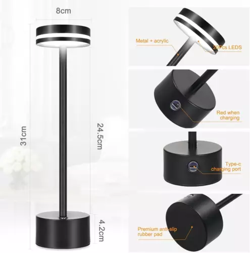 1-3 PCS Rechargeable Cordless Table Lamp Portable Battery Powered LED Desk Lamps - Picture 16 of 20