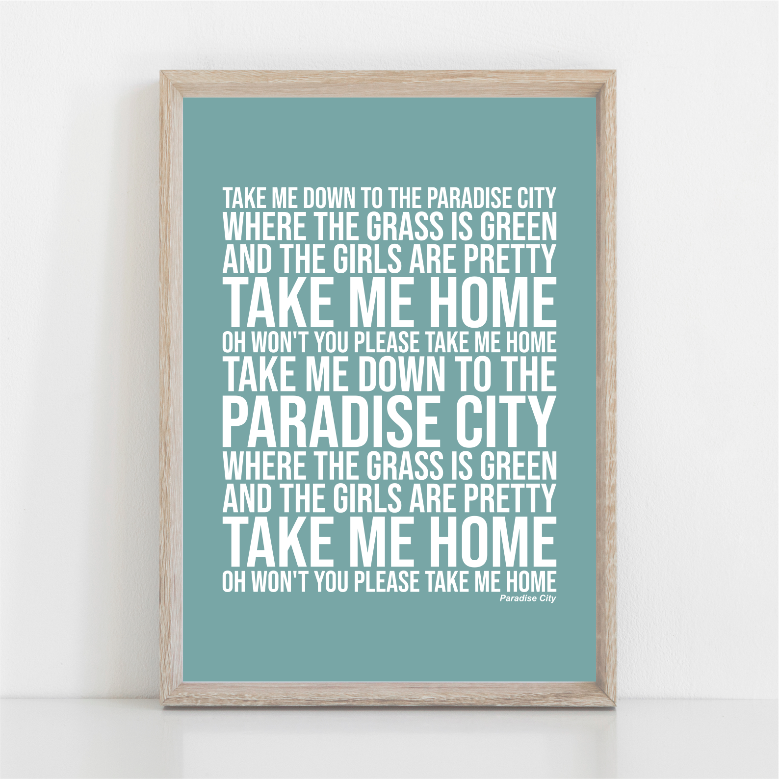 Guns N' Roses PARADISE CITY Song Lyrics Poster Print Wall Art