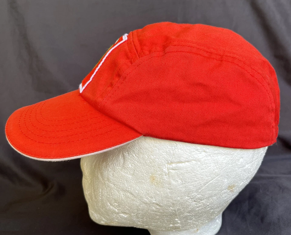 Boné Ferrari 5 painéis logotipo vermelho licenciado oficial bordado - Imagem 3 de 4