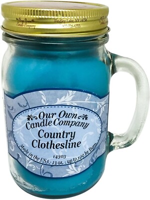 Our Own Candle Company Country Clothesline Scented 13 Ounce Mason Jar Candle