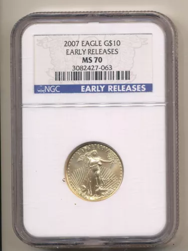 2007 NGC MS70 Early Releases $10 Gold Eagle 1/4 oz - KEY Low Mintage
