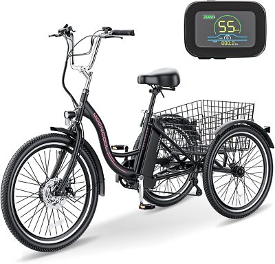 MOONCOOL 24'' 26'' Electric Tricycle Shimano Rear Derailleur Removable Battery350W