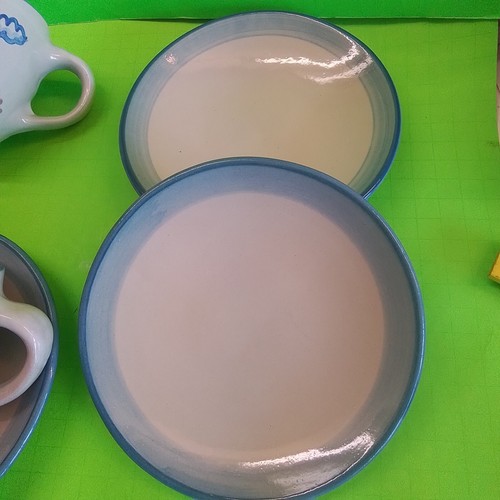 M A HADLEY, FARMER & FARM WIFE, 3" FLAT CUP & SAUCER, 2 EACH, 8 PCS - Picture 6 of 11