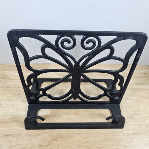 Cast Iron Cookbook Holder Butterfly Metal Stand Recipe Book Holder - Picture 2 of 8