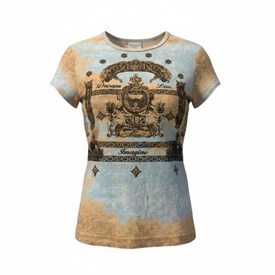 Y2K Angel Baroque Graphic Baby Tee Dream Live Imagine Top