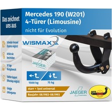 ANHÄNGERKUPPLUNG starr für Mercedes 190 W201 83-93 +7pol E-Satz ABE NEU