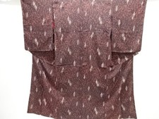 7644125: JAPANESE KIMONO / ANTIQUE KIMONO / SILK / KINSHA / ABSTRACT PATTERN