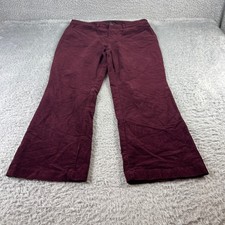 Talbots Burgundy Corduroy Pants Womens 8 Cotton Stretch Bootcut BD1024 03/23