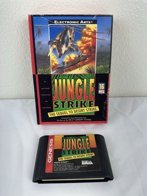 Jungle Strike Sega Genesis Game 1993 Cardboard Box Tested Authentic Vintage