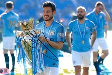 DAVID SILVA SIGNED MANCHESTER CITY CHAMPIONS 12X8 PHOTO (ACG CERT AG18167)