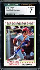 Pete Rose Signed 1978 Topps Card 5 Cincinnati Reds Card 7 CGC x JSA