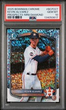 2025 BOWMAN CHROME PROSPECTS MINI DIAMOND #BCP227 KEVIN ALVAREZ PSA 10