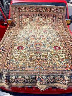 Auth: Antique Isfahaan Vase Carpet ORIENTALIST BEAUTY 4x7 NR