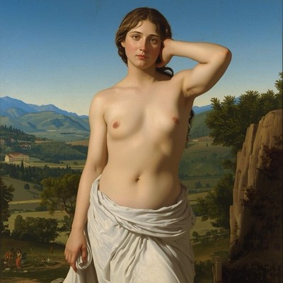 Akt Garten weiblich Malerei Gemälde Nackt Kunst Frau Kunstdruck Barock Greek Art