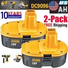 2 PACK 18V Battery For Dewalt 18 VOLT XRP DC9096 DC9098 Ni-MH DC9099 NEW