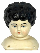 Vintage Reproduction of Antique China Head Shoulder Doll 4" Tall Looking Down