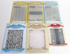 LOT of 6 NEW Ultimate Crafts MIXED EMBOSSING FOLDERS 5x7 A2 Size FLORAL MORE