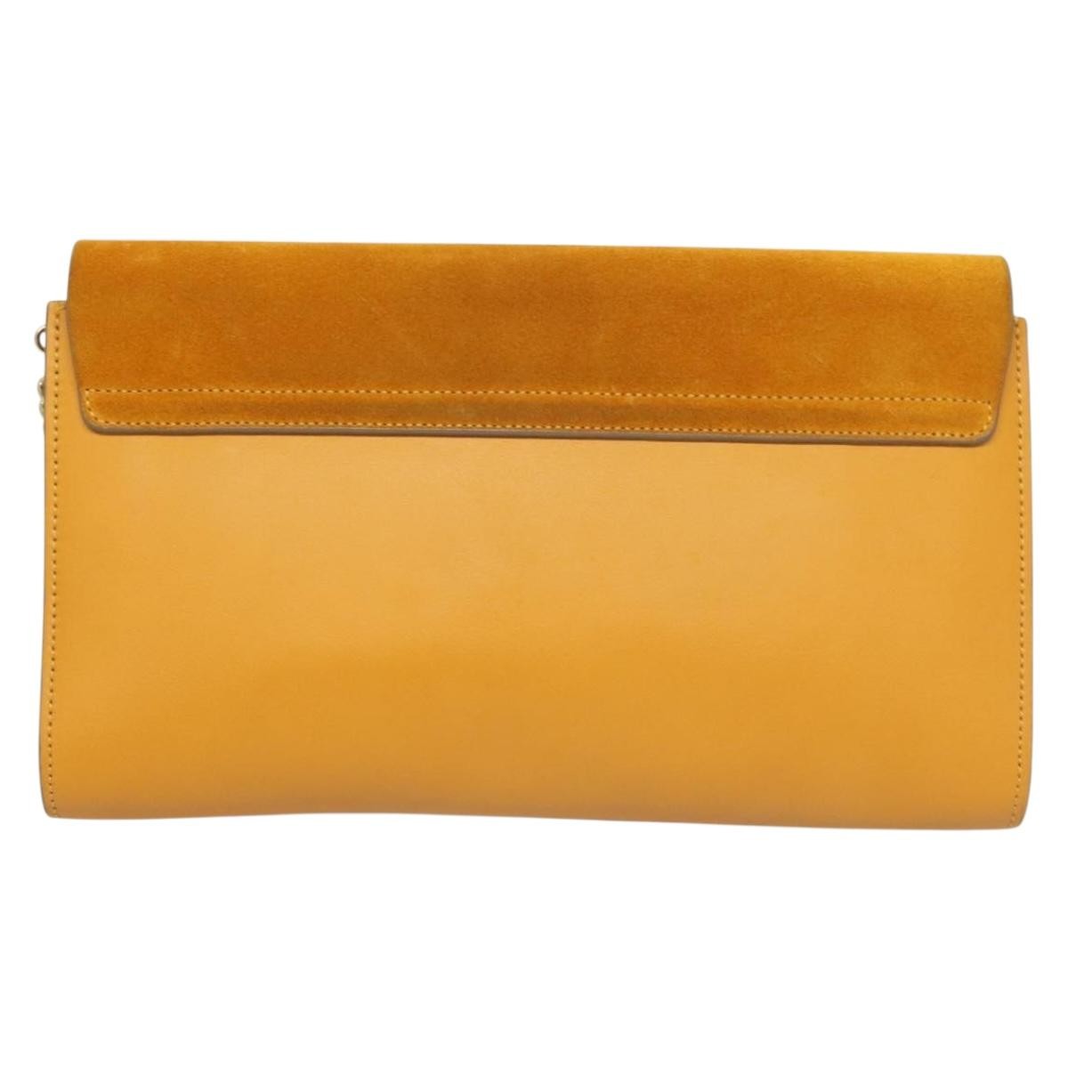 Chloe Clutch Bag Suede Yellow Gold Auth yk18621 View 2