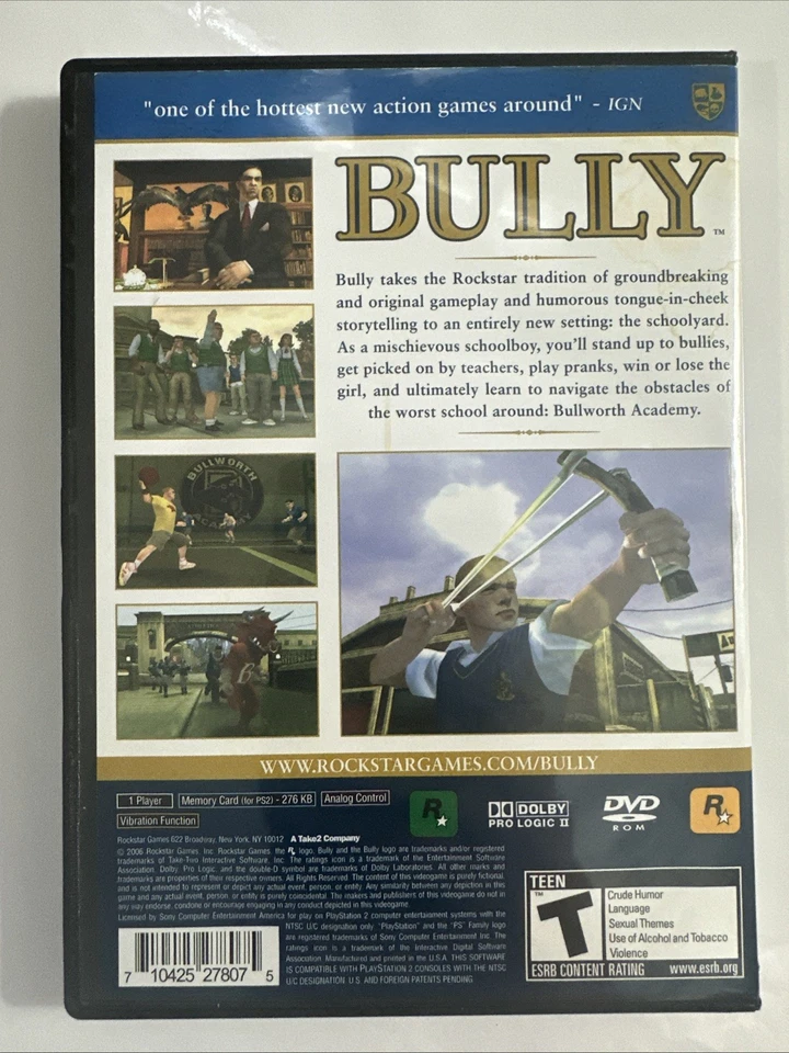 Bully (Sony PlayStation 2, PS2) CIB Complete W/ Map & Manual Black Label -Tested - Image 2 of 3