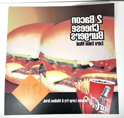 McDonalds Burger King UK クーポン ロール紙 2本セット Vtg 1998 McDonalds 2 Bacon Cheese Burger Extra Value Meal Store