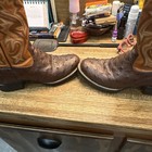 Ariat Brown Ostrich Leather Western Cowboy Boots Side Zip US 10.5 — photo 4