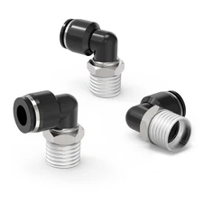 3 Packs 3/8" OD Tube x 3/8" NPT Thread Elbow Push to Connect Air Fittings