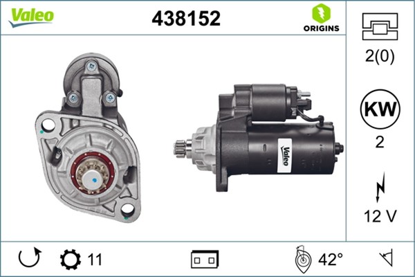 Anlasser Starter Valeo Origins - NEW O.E. Technologie 438152 FüR Ford VW Audi A3-image