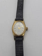 Rare Vintage Timex Watch Women Gold Tone Oval New Battery Working