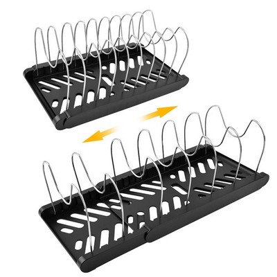 Expandable Pot and Pan Organizer Rack for Kitchen Cabinet or Under Sink,with ...
