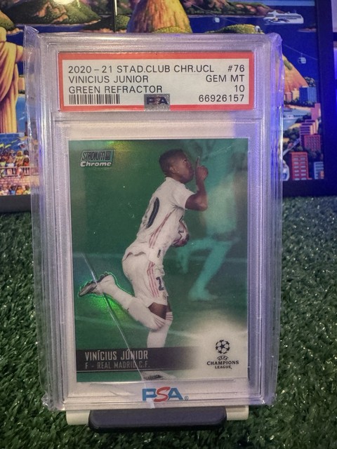 Topps Stadium Club Chrome UCL 2020-21 Vinicius Junior #76 Green /99 PSA 10