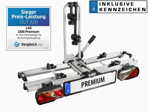 Eufab LAS FahrradträGer Premium FüR 2 FahrräDer E-Bike +Kennzeichen-image