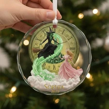 2D FLAT Personalized Wicked Glass Ornament 2025, Elphaba and Glinda
